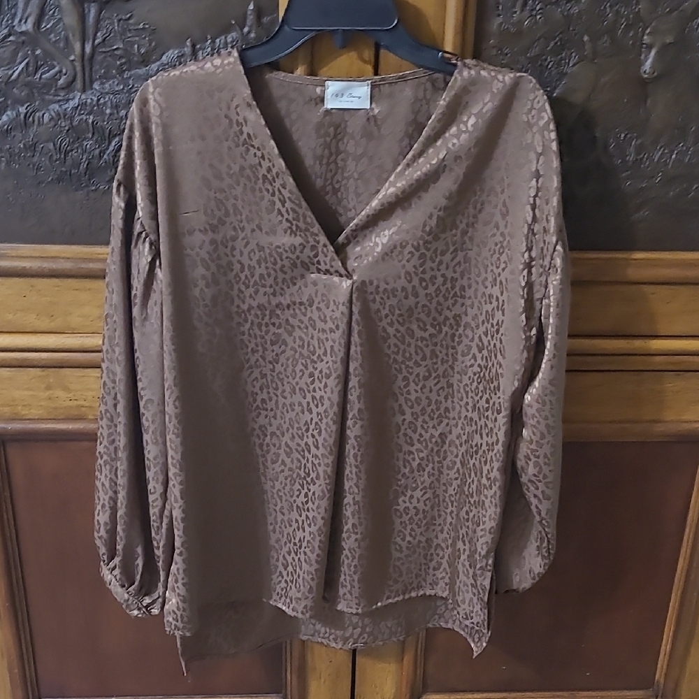 Elegant Brown Leopard Print Blouse